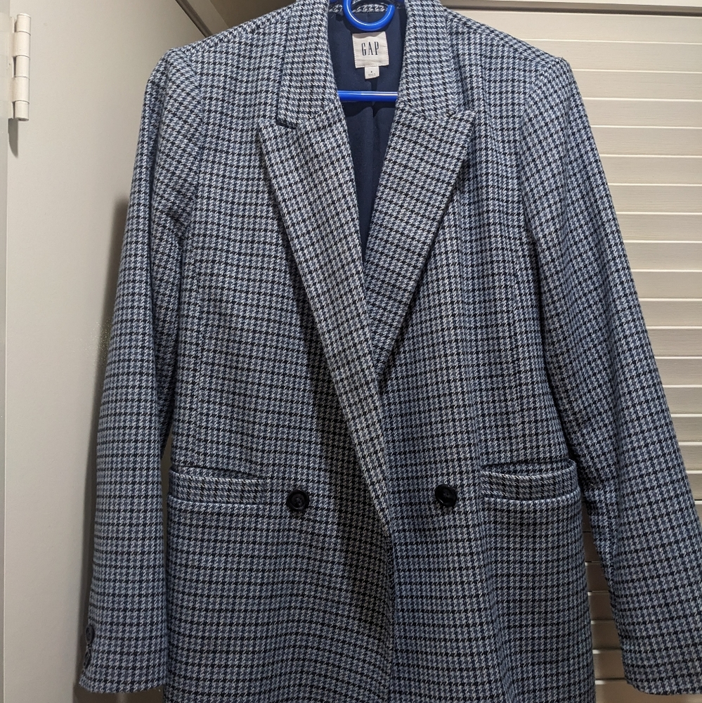 Gap Blue/Grey plaid blazer